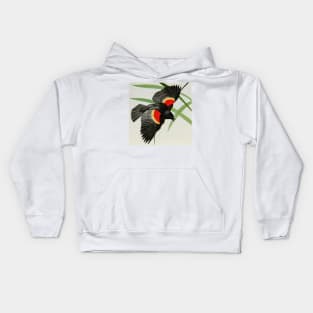 "Red-winged Blackbird" by Louis Agassiz Fuertes, 1919 Kids Hoodie